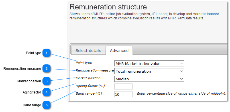 Remuneration structure: Advanced options